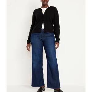 NWT Old Navy WOW Wide leg Dark Wash Jeans 14 Stretch High Waist Classic Casual